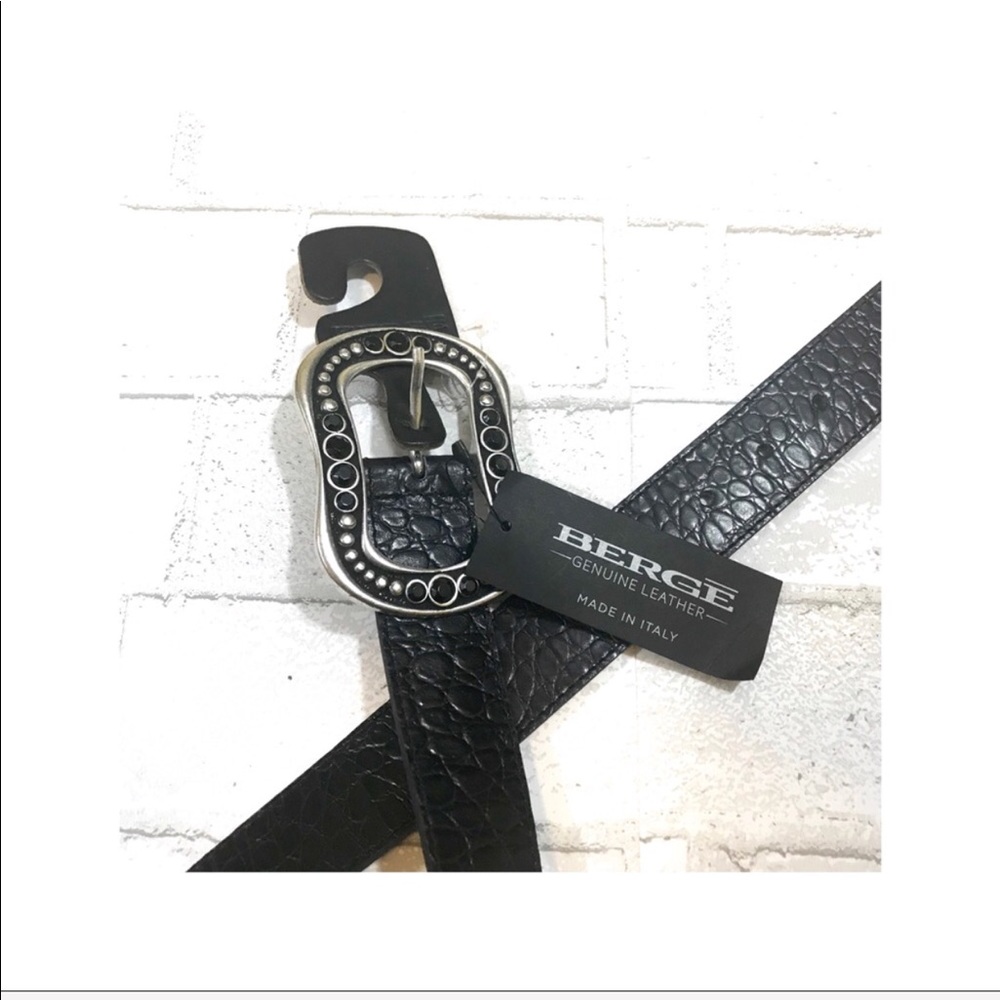 BERGĒ | Womens Black Genuine Leather Belt Sz Small